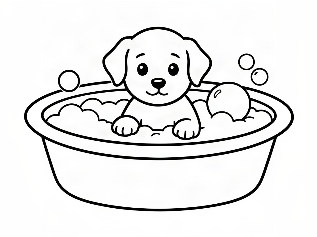 Puppy coloring page 02 - free printable