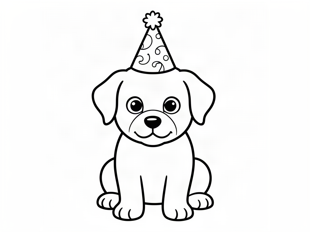 Puppy coloring page 03 - free printable