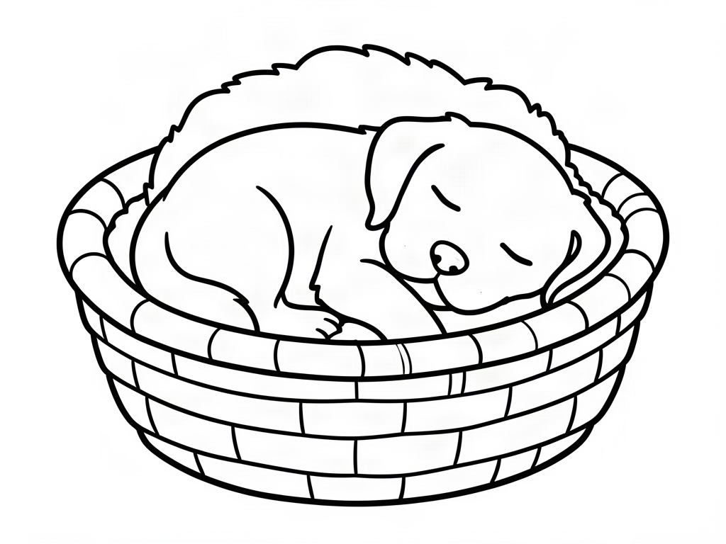 Puppy coloring page 04 - free printable