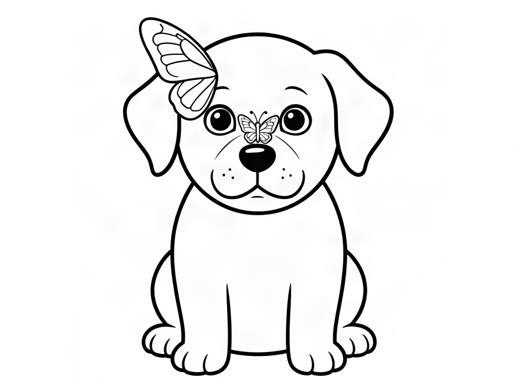 Puppy coloring page 06 - free printable
