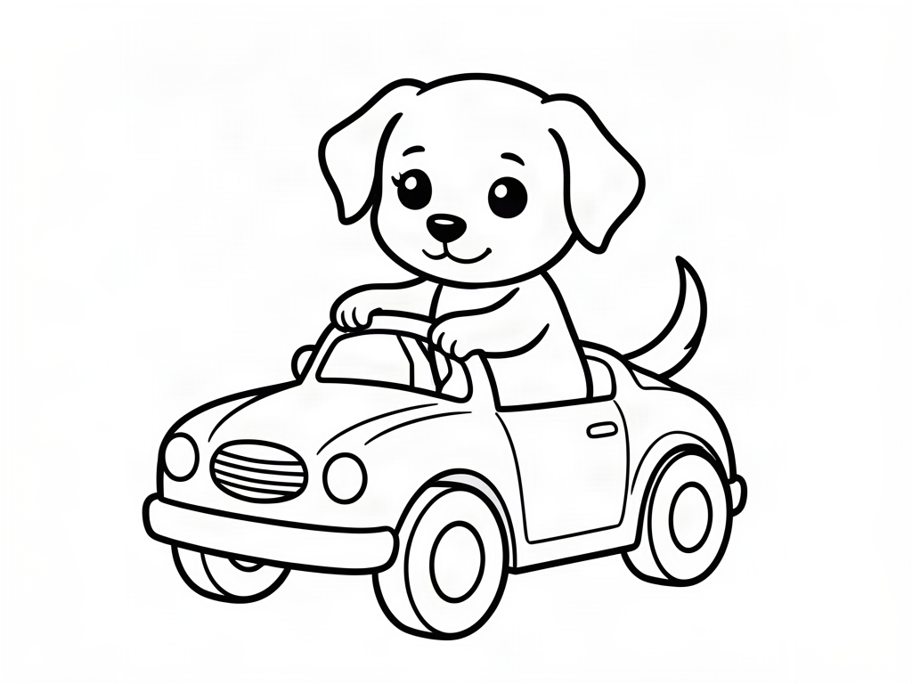 Puppy coloring page 07 - free printable