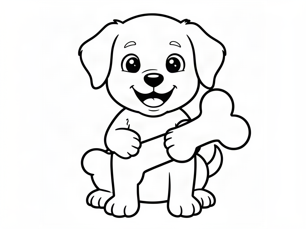 Puppy coloring page 08 - free printable