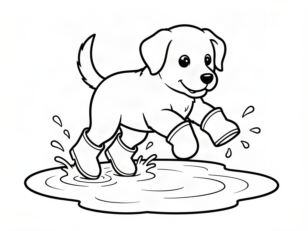 Puppy coloring page 09 - free printable