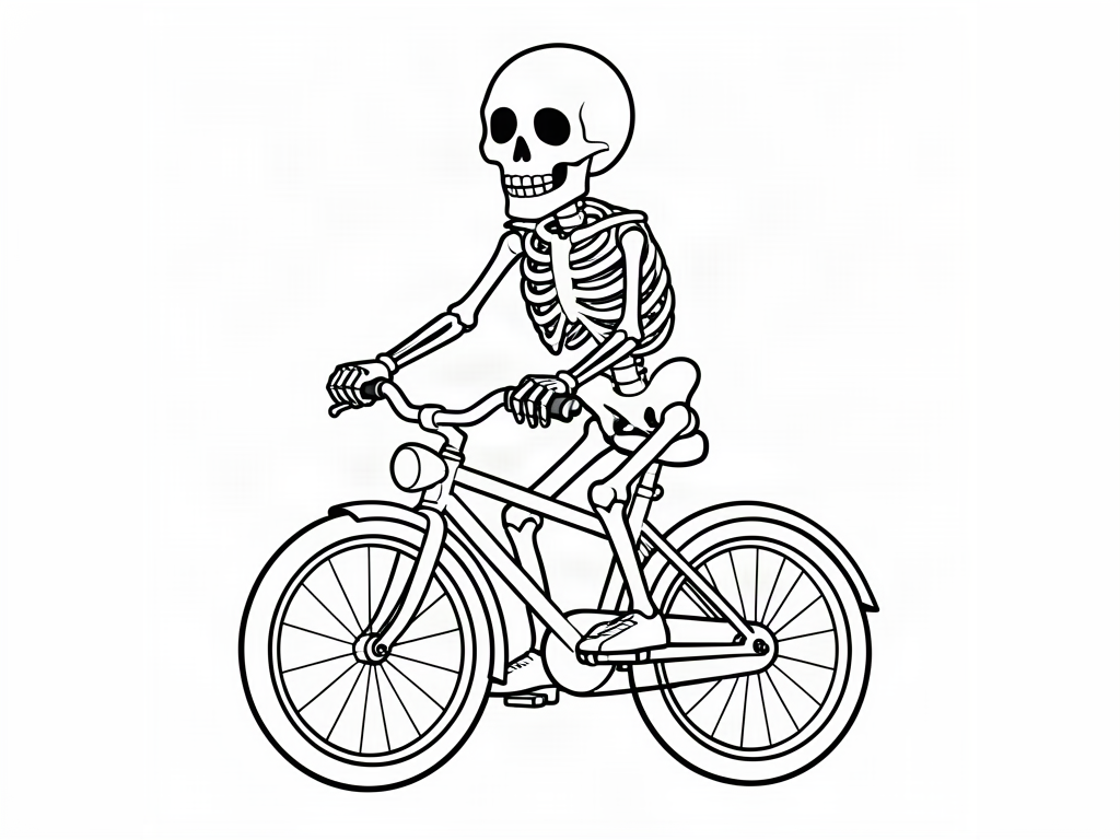 Skeleton coloring page 03 - free printable