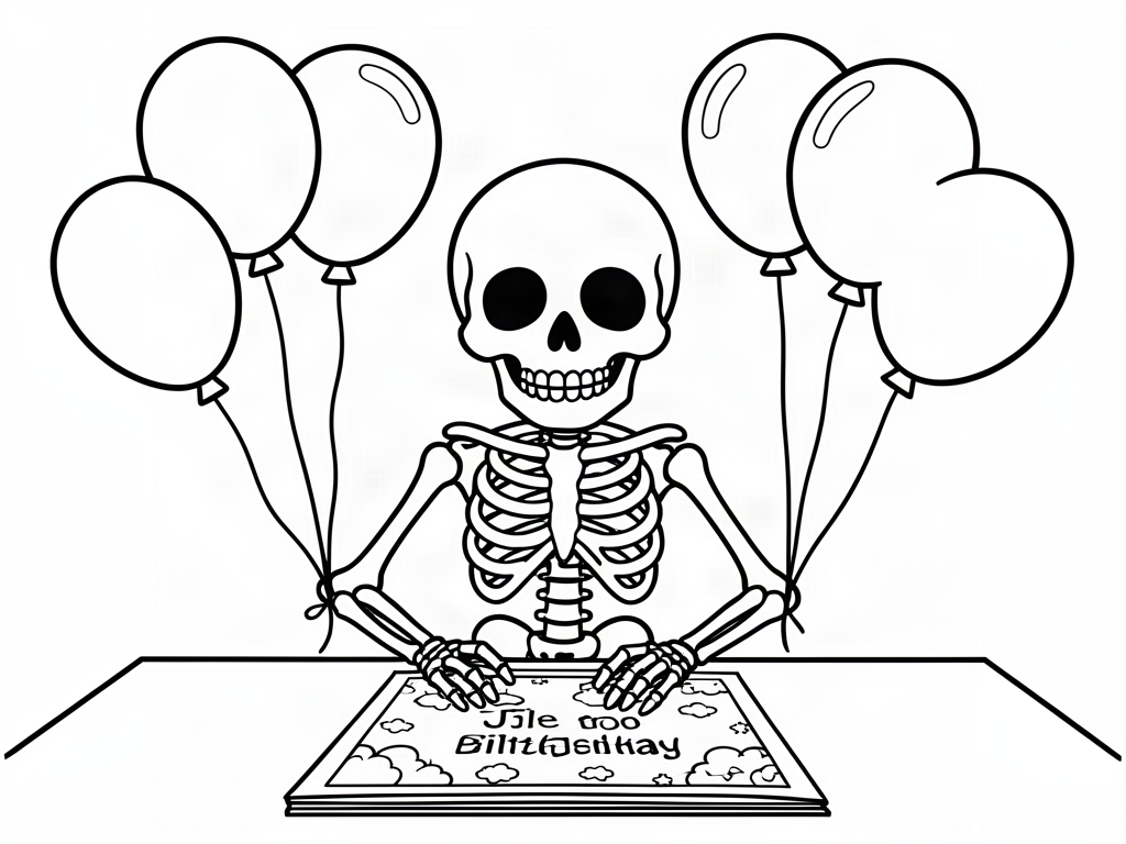 Skeleton coloring page 05 - free printable