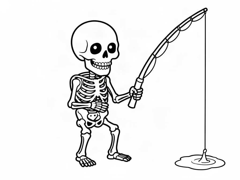 Skeleton coloring page 06 - free printable