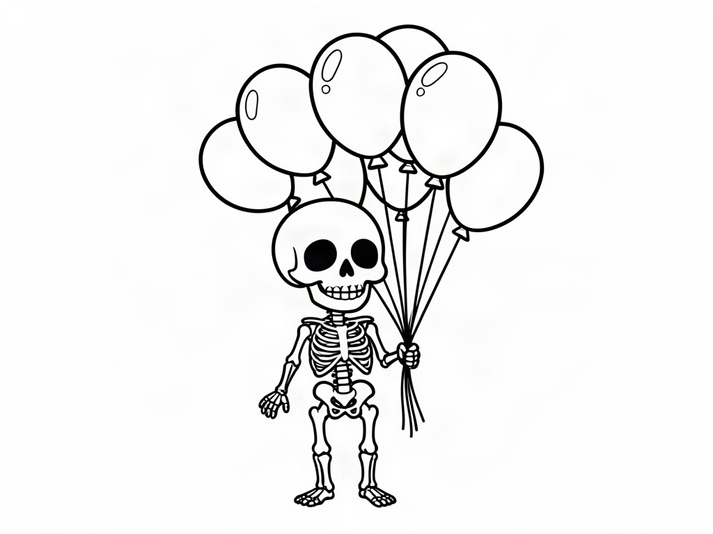 Skeleton coloring page 07 - free printable