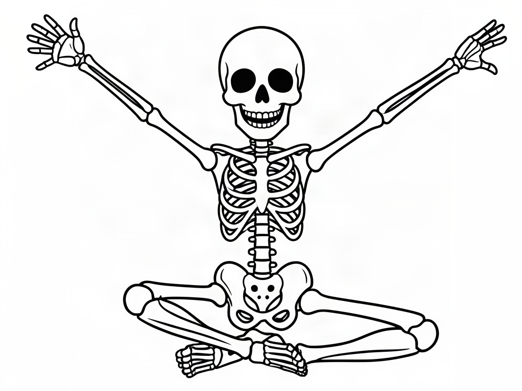 Skeleton coloring page 08 - free printable