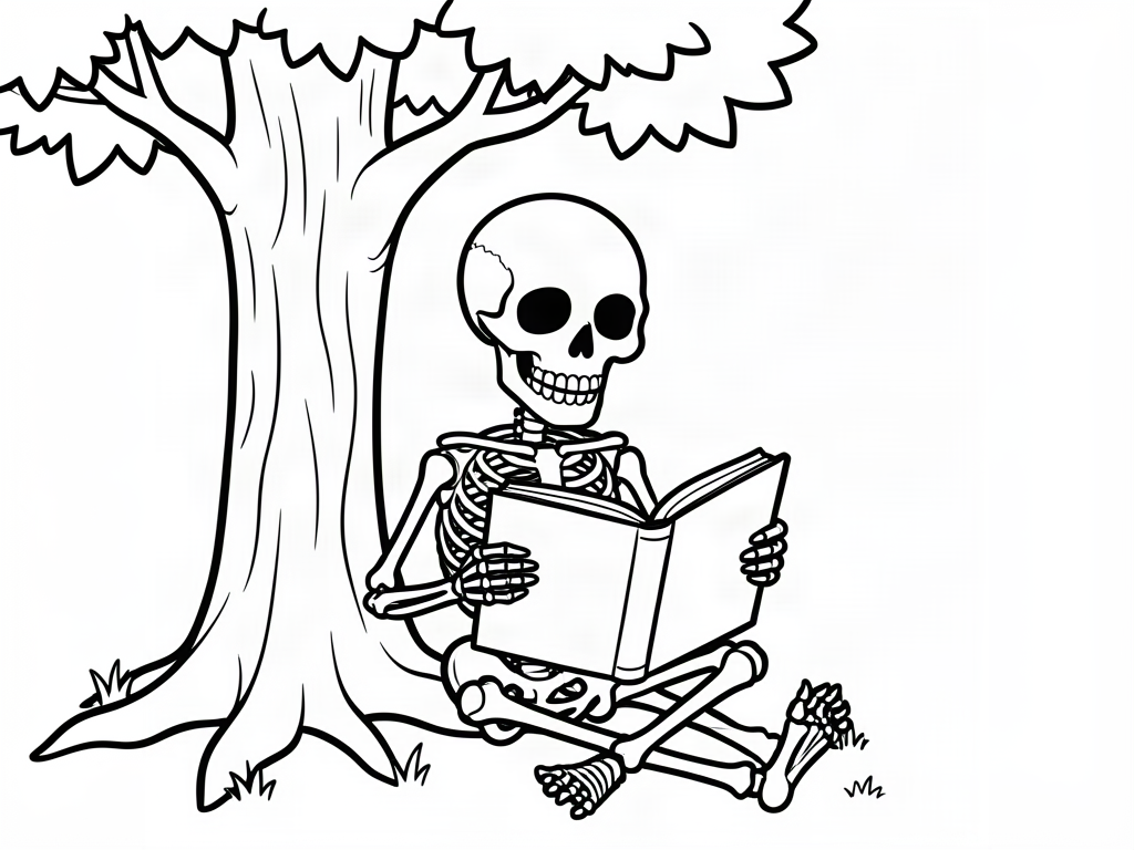 Skeleton coloring page 09 - free printable