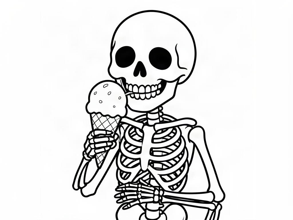 Skeleton coloring page 11 - free printable