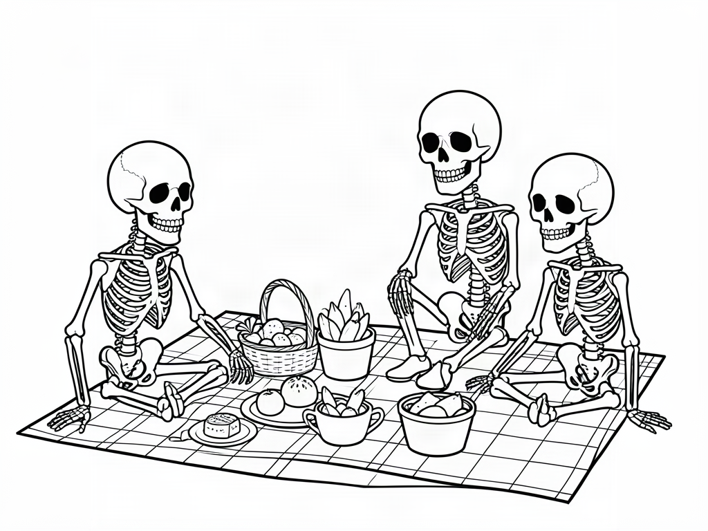 Skeleton coloring page 12 - free printable