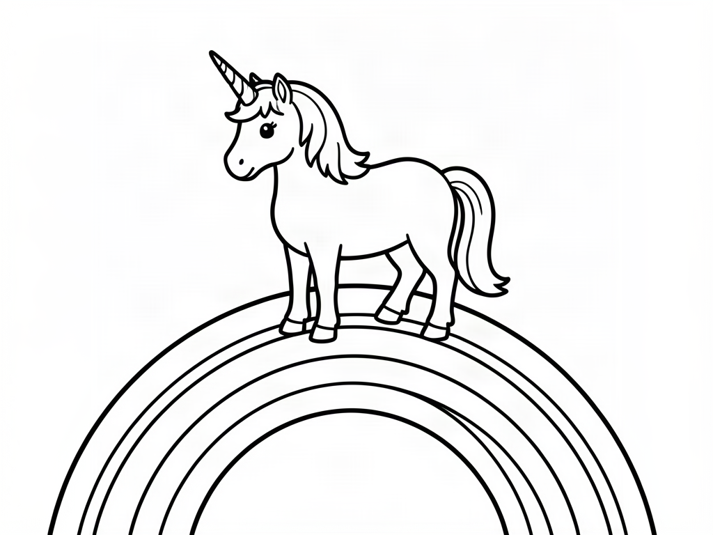 Unicorn coloring page 01 - free printable