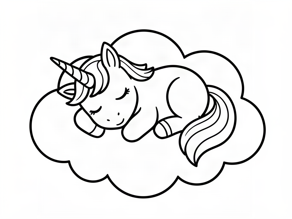 Unicorn coloring page 02 - free printable