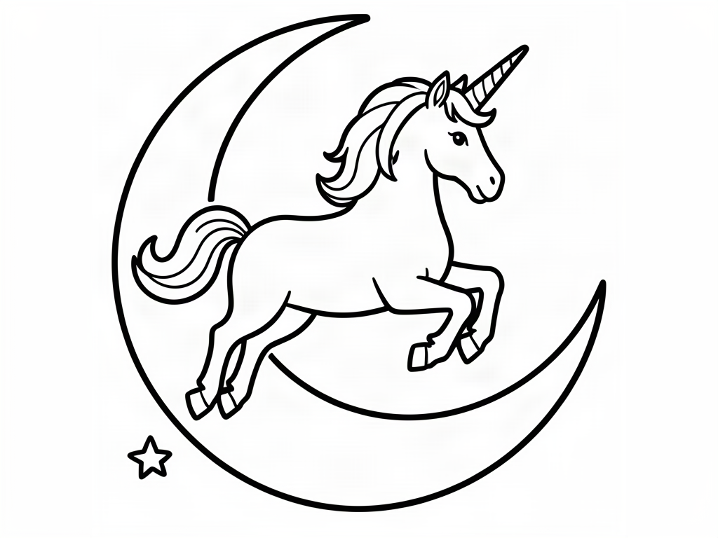 Unicorn coloring page 04 - free printable