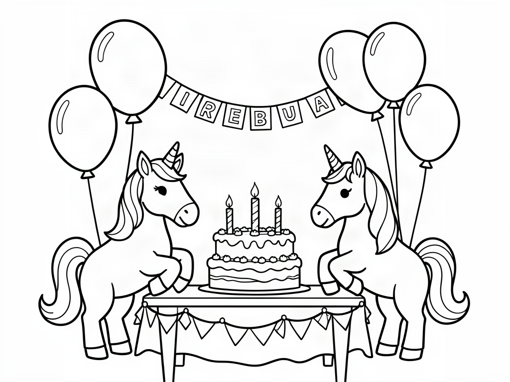 Unicorn coloring page 08 - free printable