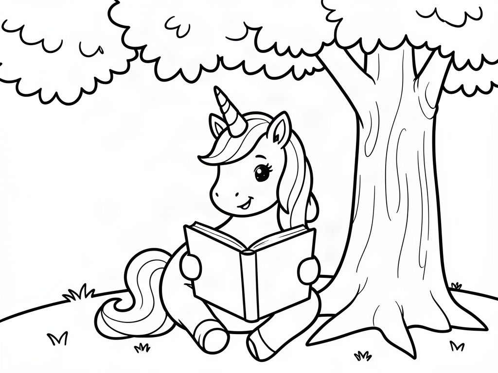 Unicorn coloring page 09 - free printable