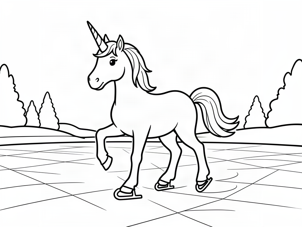 Unicorn coloring page 12 - free printable