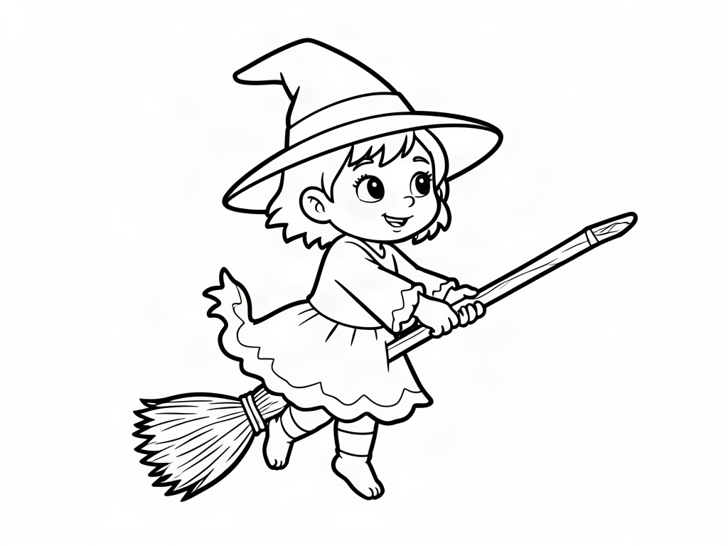 Witch coloring page 04 - free printable