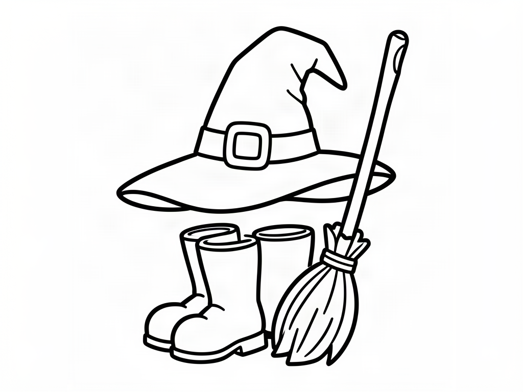 Witch coloring page 06 - free printable