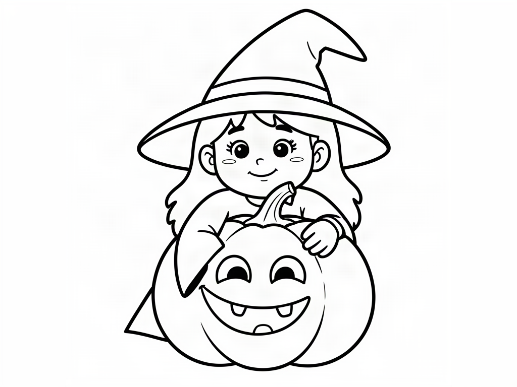 Witch coloring page 07 - free printable