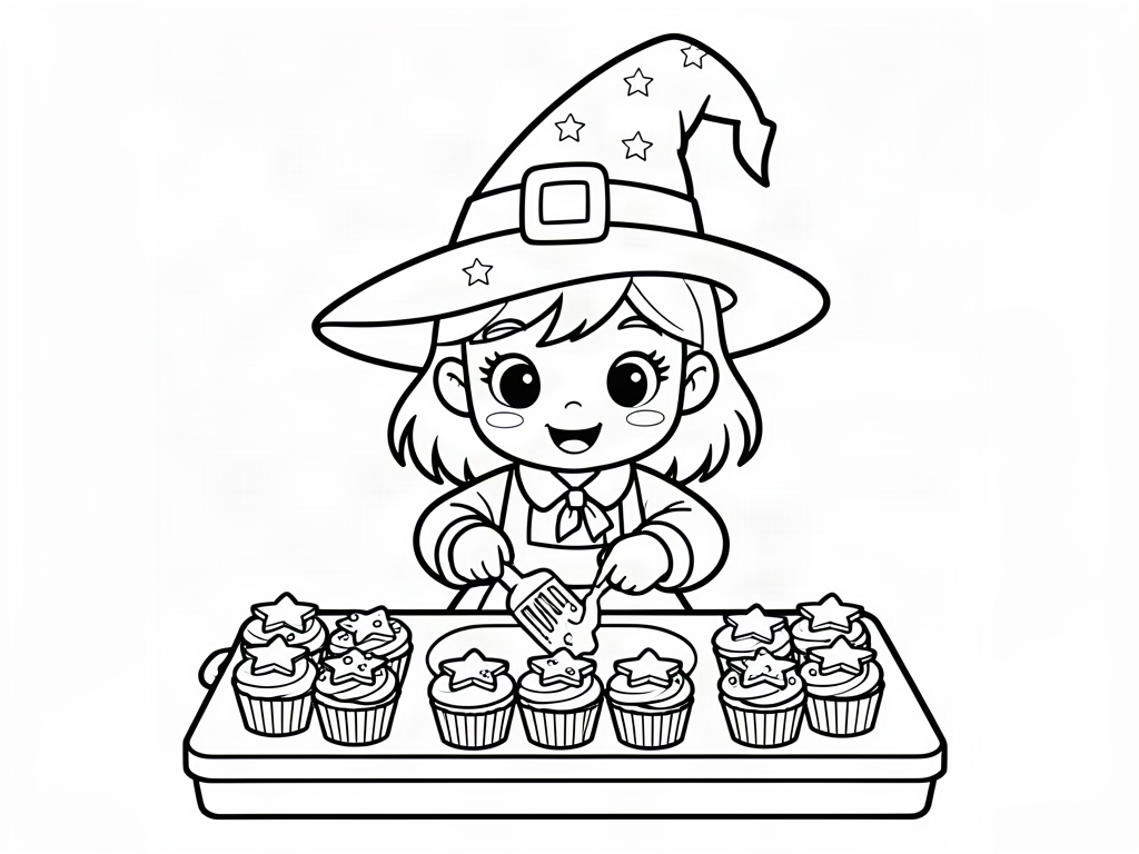 Witch coloring page 08 - free printable