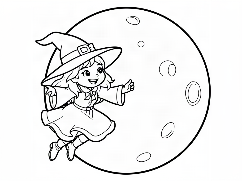 Witch coloring page 09 - free printable