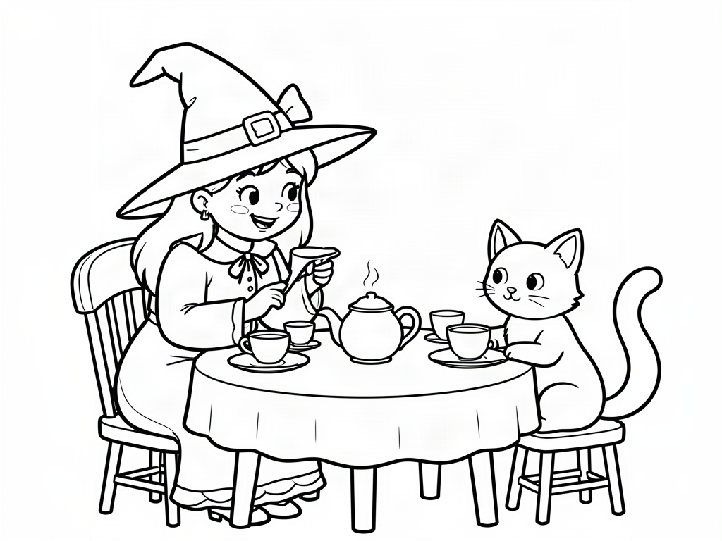 Witch coloring page 12 - free printable